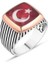 Mineli Türk Bayraklı Erkek Yüzük 1