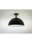 Retro Siyah Içi Beyaz Tekli Plofonyer Avize Çap 40 cm 1