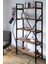 Metal Ayaklı 5 Raflı Kitaplık - 90x180cm - Çam 1