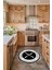 Siyah Beyaz Home Sweet Home Yazılı Yuvarlak Halı (Makinede Yıkanabilir) 1