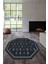 Kilim Desenli Siyah Sekizgen Makinada Yıkanabilir Yuvarlak Halı (Makinede Yıkanabilir) 1