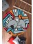 Graffiti Koala Desenli Yuvarlak Halı (Makinede Yıkanabilir) 1