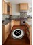 Siyah Beyaz Home Sweet Home Yazılı Yuvarlak Halı (Makinede Yıkanabilir) 2