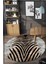 Zebra Desenli Yuvarlak Halı (Makinede Yıkanabilir) 1
