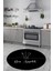 Siyah Bon Appetit Yazılı Yuvarlak Mutfak Halısı (Makinede Yıkanabilir) 2