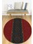 Kilim Desenli Kırmızı-Siyah Yuvarlak Halı (Makinede Yıkanabilir) 1
