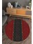 Kilim Desenli Kırmızı-Siyah Yuvarlak Halı (Makinede Yıkanabilir) 2