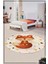 Tilki Desenli Çocuk Odası Yuvarlak Halı (Makinede Yıkanabilir) 1