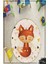 Tilki Desenli Çocuk Odası Yuvarlak Halı (Makinede Yıkanabilir) 2