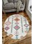 Kare Motifli Modern Yuvarlak Halı (Makinede Yıkanabilir) 1