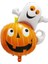 Cadılar Bayramı Halloween Kabak Üzeri Hayalet Şeklinde Folyo Balon 80 x 64 cm 1