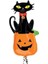 Cadılar Bayramı Halloween Kabak Üzeri Kedi Şeklinde Folyo Balon 97 x 68 cm 1