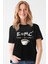 Enerjik Kahve Siyah Kısa Kollu Kadın T-Shirt 1
