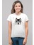 Geometrik Kurt Beyaz Kısa Kollu Kadın T-Shirt 1