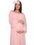 Babyshower Dökümlü Pudra Hamile Elbisesi 1