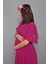 Babyshower Melek Kol Mor Hamile Elbisesi 4