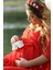 Babyshower Melek Kol Kırmızı Hamile Elbisesi 2