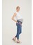 Hamile Skinny Jean Likralı Denim Pantolon Mavi 1085 2