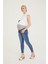 Hamile Skinny Jean Likralı Denim Pantolon Mavi 1085 5