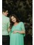 Babyshower Melek Kol Mint Yeşil Hamile Elbisesi 4