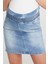 Lastikli Kısa Likralı Jean Etek Açık Mavi 1058 5