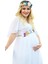 Babyshower Melek Kol Beyaz Hamile Elbisesi 1