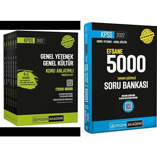 Pegem Yayınları 2022 KPSS Lisans Genel Yetenek Genel Kültür Konu Anlatımlı Modüler Set (6 Kitap) + 5000 Soru Bankası