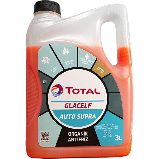 Total Glacelf Auto Supra Organik Antifriz 3 Litre ( Üretim Yılı: 2023)
