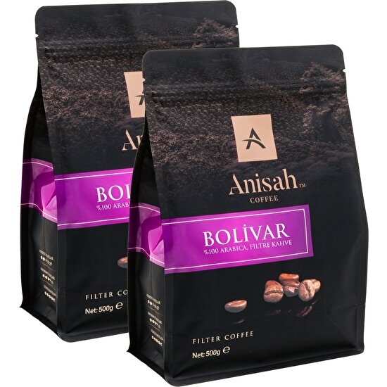 Anisah Coffee Coffee Bolivar Öğütülmüş Filtre Kahve 2 x 500 Gram