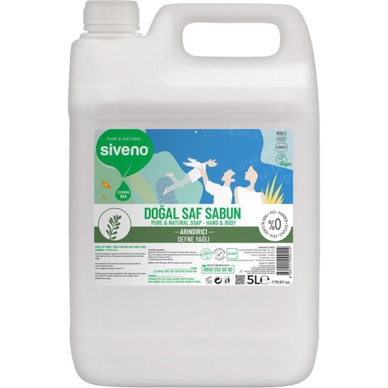 Siveno Defne Yağlı Doğal Sıvı Sabun 5 lt