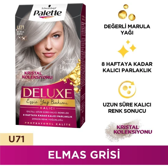 Schwarzkopf Palette Deluxe U71 Elmas Grisi Saç Boyası