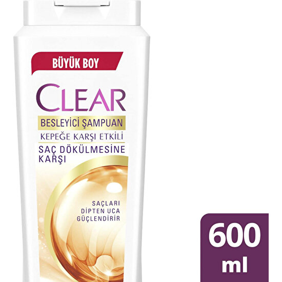 Clear Besleyici Şampuan Kepeğe Karşı Etkili Saç Dökülmesine Karşı 600 ML