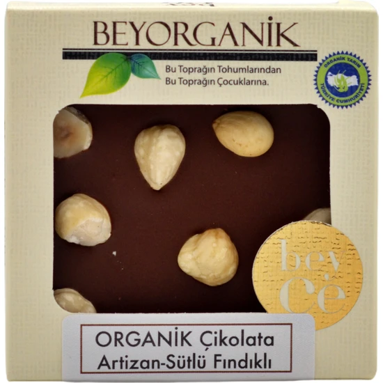 Beyorganik Organik Çikolata Artizan - Sütlü Fındıklı 40 gr