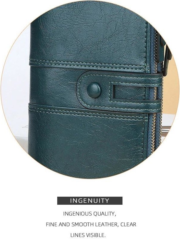 Baellerry Kadın Cüzdan Yeşil Renkli Kartlık Bölmeli Fermuarlı Model 12.5x9.5x2 cm görsel 3