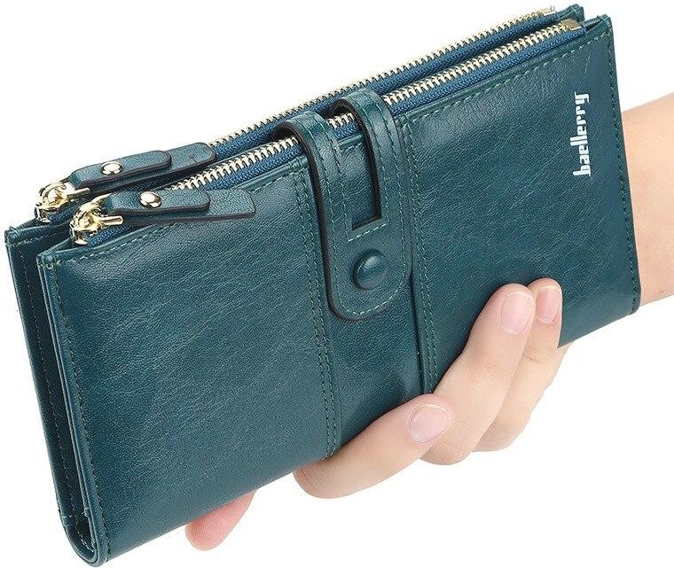 Baellerry Kadın Cüzdan Yeşil Renkli Kartlık Bölmeli Fermuarlı Model 12.5x9.5x2 cm