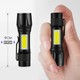 Yopigo OR-515 Ultra Güçlü Pilli LED El Feneri 2000 Lumen + 6W Cob LED Su Geçirmez Zoomlu 3 Modlu