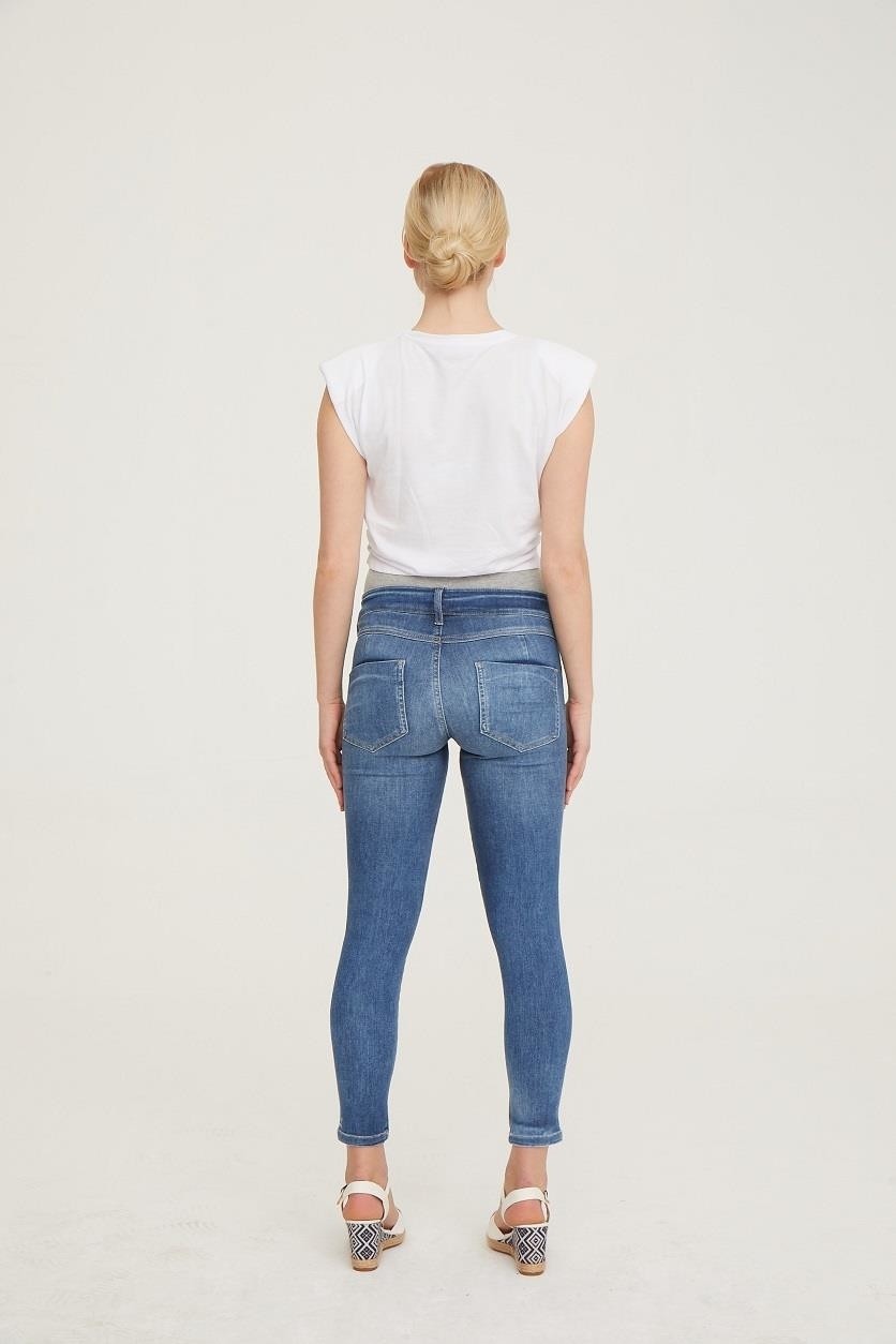 Vavien Hamile Skinny Jean Likralı Denim Pantolon Mavi 1085 görsel 4