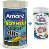 Amore Tropheus Veggie 1000ML + Lotus Spirulina Garlic 250ML Kutu Balık Yemi