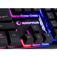Rampage Titan K9 Siyah USB Gökkuşağı Renkli Aydınlatmalı Q Standart Gaming Oyuncu Klavyesi