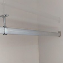 FSM Oval 110CM Alüminyum Dolap Içi Elbise Askı Borusu + Aparatları + Vidaları