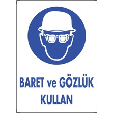 Powerbull Baret ve Gözlük Kullan Pvc Ikaz Levha