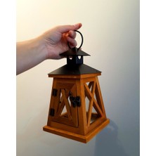 Evim Tatlı Evim Metal Çatılı Ahşap Mumluk Floransa 21CM