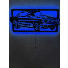 Dekoraven Mustang LED Işıklı Ahşap Dekoratif Tablo