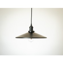 Riolight vintage,rustik mutfak,oda,otel,cafeler için siyah 1xe27 metal sarkıt avize çap:38cm