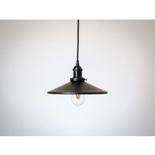 Riolight rero,vintage mutfak,oda,otel,cafeler için siyah 1xe27 tekli metal sarkıt avize çap:28cm