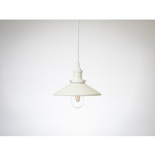 Riolight Retro,rustik Mutfak,oda,kolidor,cafeler Için E27 beyaz Metal Sarkıt Avize ÇAP:23cm