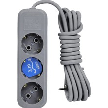 Asel 3 Lü 3mt Renkli Priz