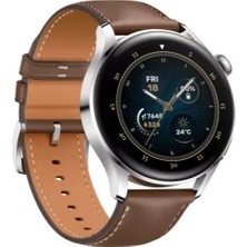 Huaweı Watch 3 - Paslanmaz Çelik Kahverengi Deri