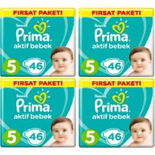 Prima Bebek Bezi Aktif Bebek 5 Beden 186 Adet Junior Fırsat Paketi 11-16 kg