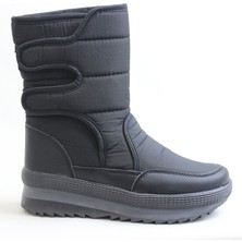 Alves Kadın Termo Taban Siyah Kar Botu Dış Materyal Paraşüt Kumaş 3 cm Topuk Yüksekliği